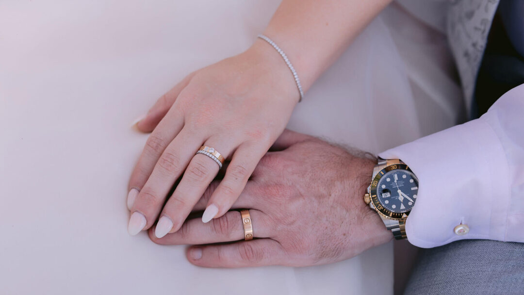 Emergency hospital wedding in Marion County or the Villages photo of bride and grooms hands